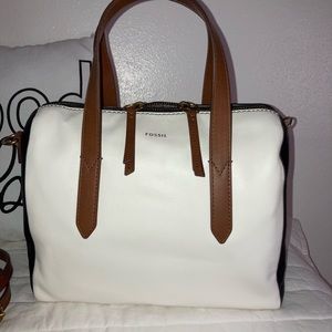 Leather Tri-Color Fossil Sydney Satchel New w/tags